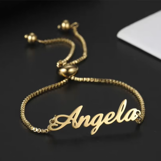 Custom Name Bracelets Adjustable Personalized Named Pendant Jewelry for Loved Ones, Friends & Family