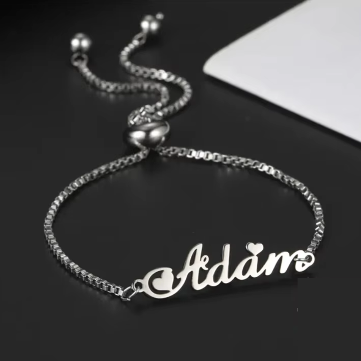 Custom Name Bracelets Adjustable Personalized Named Pendant Jewelry for Loved Ones, Friends & Family